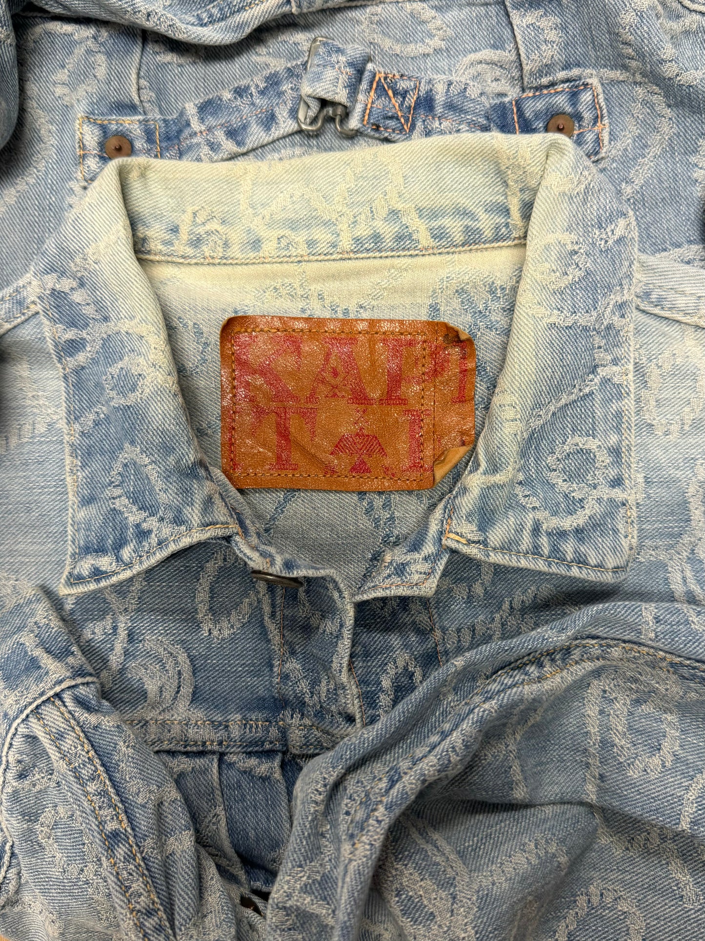 Kapital ‘Rope’ Buckle-Back Jacquard Weave Denim Jacket