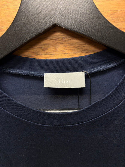 Dior Homme ‘Bee’ Embroidered Logo Navy/White T-Shirt