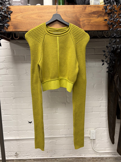 AW2023 Rick Owens ‘Luxor’ Acid Cashmere/Wool ‘Tec Shoulder’ Knit Sweater