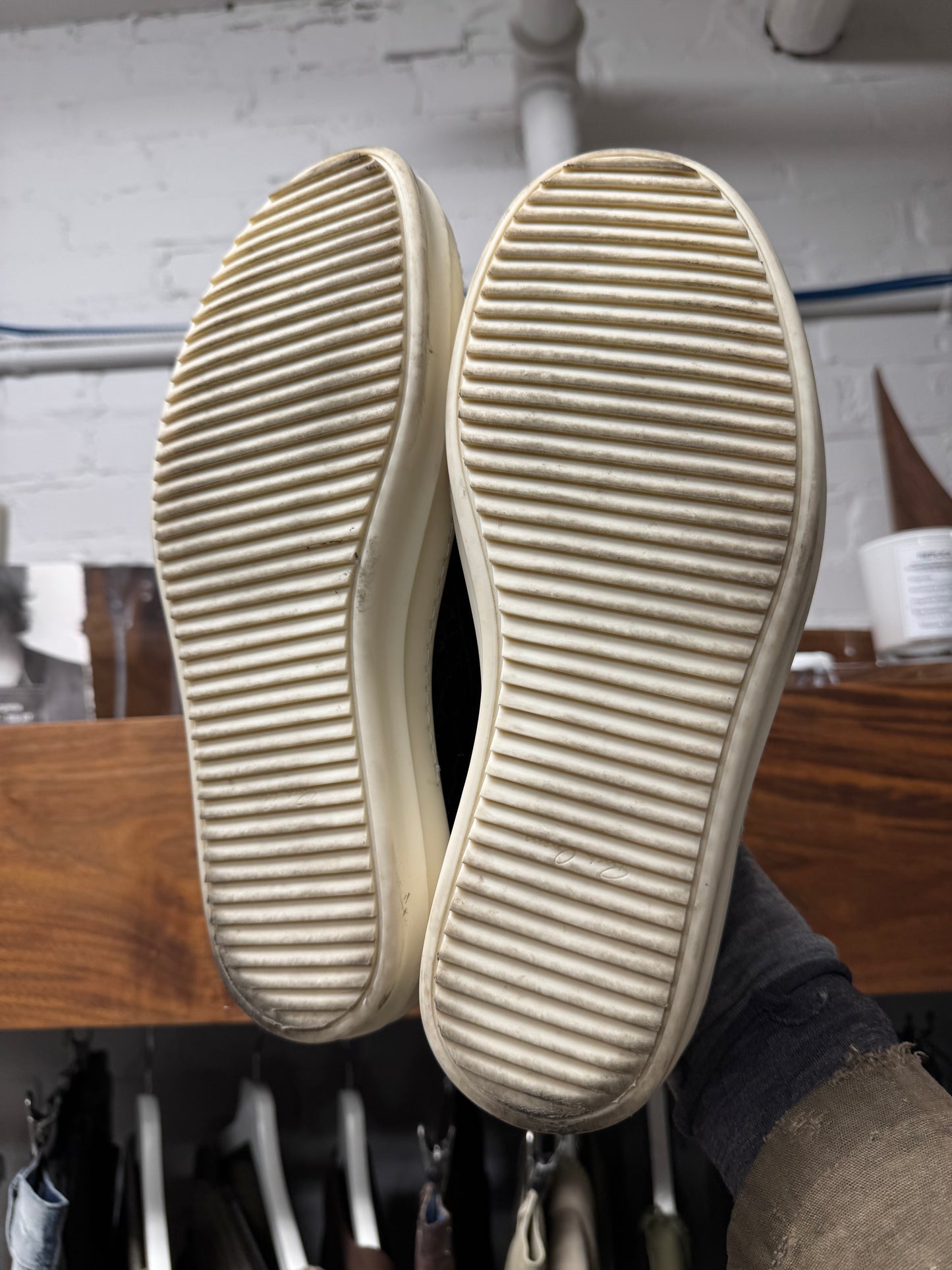 Rick Owens Python Leather Vans Slip On Sneakers