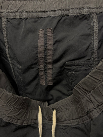 AW2014 Rick Owens ‘Moody’ Sun Faded Black Drop Crotch ‘Pod’ Drawstring Shorts