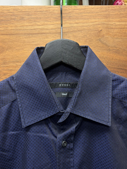 Gucci Purple ‘Diamond Interlock Pattern’ Purple Button Up Shirt