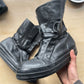 AW2012 Rick Owens Laceless High Tongue Black Leather Geobaskets