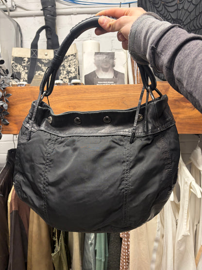Prada ‘Tessuto’ Black Nylon/Leather ‘Half-Moon’ Hobo Bag