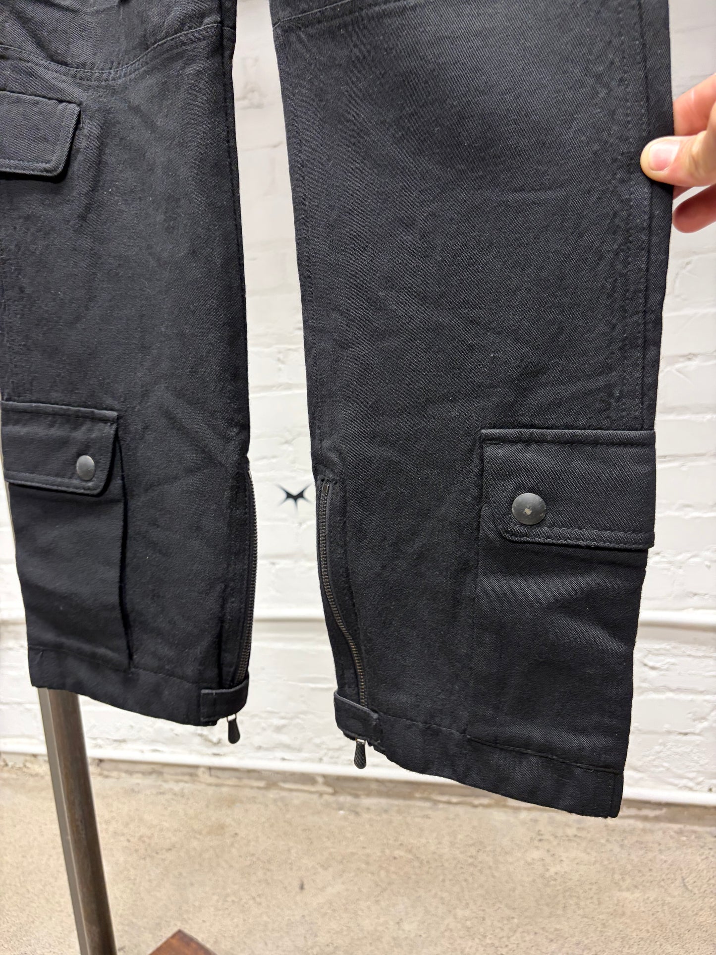 Bottega Veneta Black Zipper Fly Military Cargo Pants