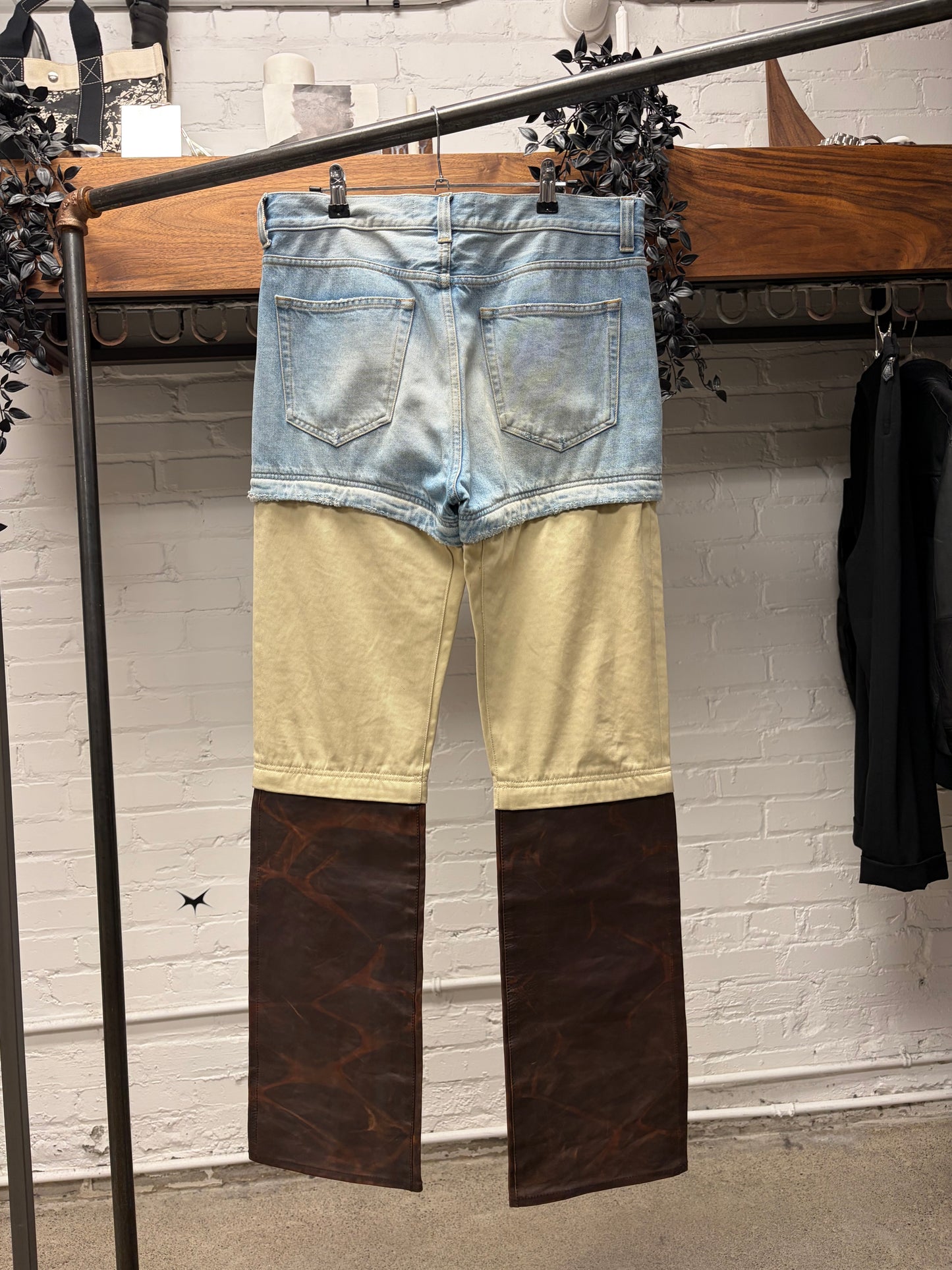 SS2018 Balenciaga Runway ‘Convertible’ 3/1 Zip Leather/Denim Pants