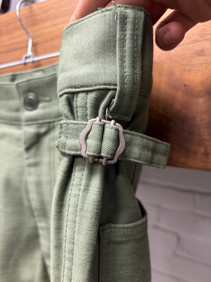 2019 Junya Watanabe ‘Buckleback’ Green Wide Leg Denim