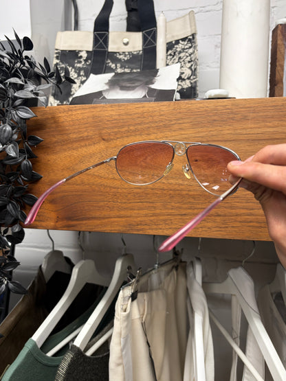 Vintage Dior by John Galliano ‘Hippy 1’ Pink Tinted Star Aviator Sunglasses