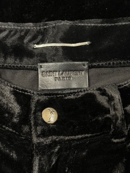 2019 Saint Laurent Black Velour Slim/Skinny Bottoms