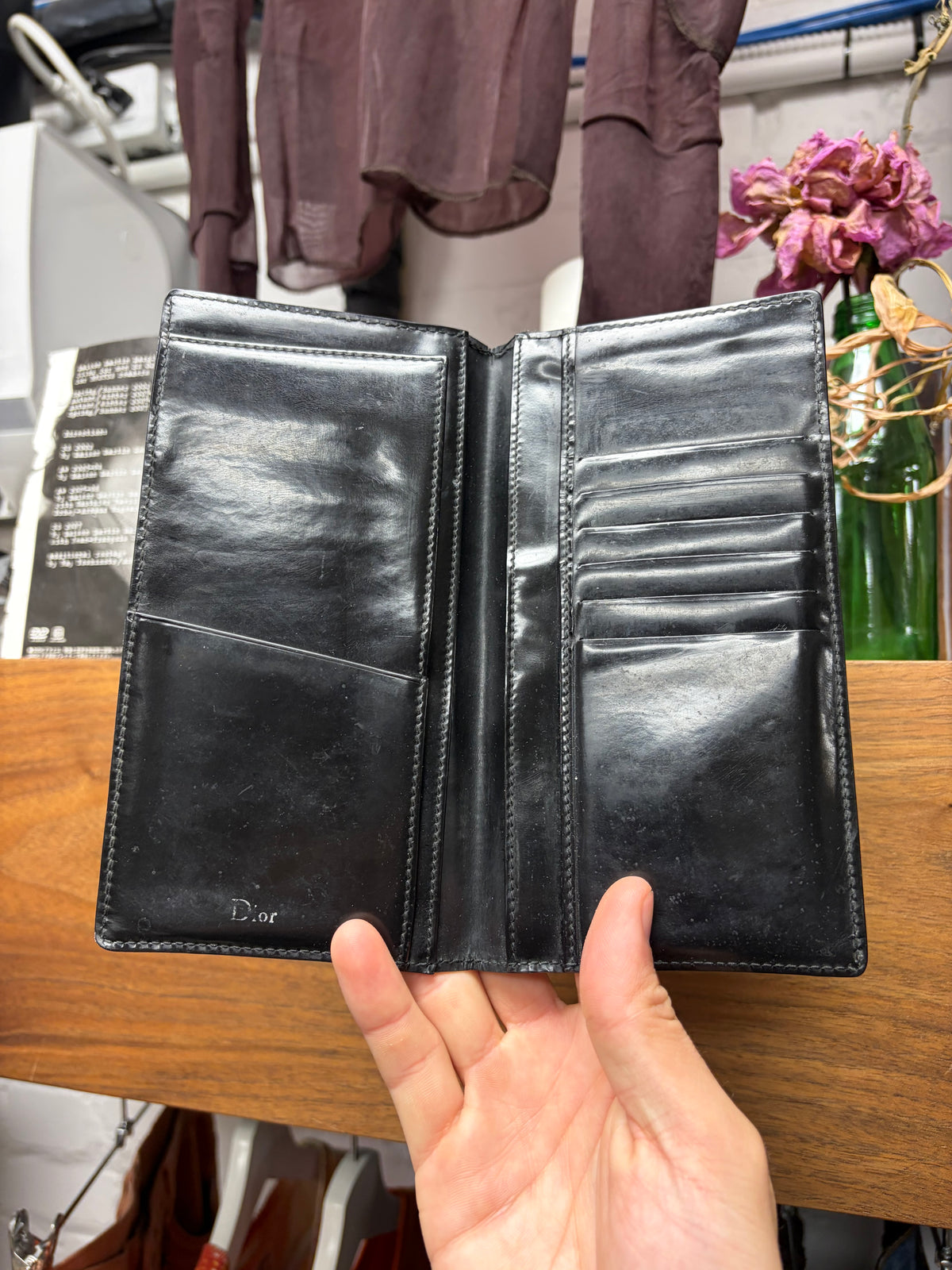 AW2008 Dior Homme ‘Lumiere du Nord’ Black Pleated Leather Wallet