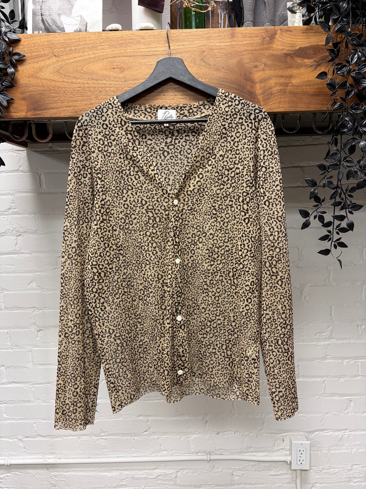 Needles Leopard Pattern Sheet Lightweight Cardigan