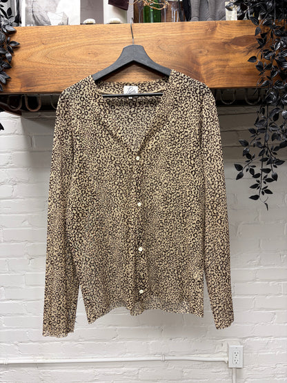 Needles Leopard Pattern Sheet Lightweight Cardigan
