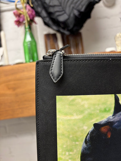Givenchy by Ricardo Tisci ‘Rottweiler Fight’ Black Leather Portrait Clutch