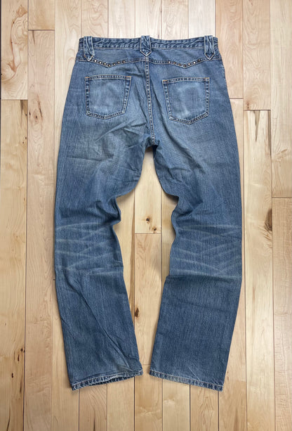 Semantic Design Studded Pocket Washed Blue Denim