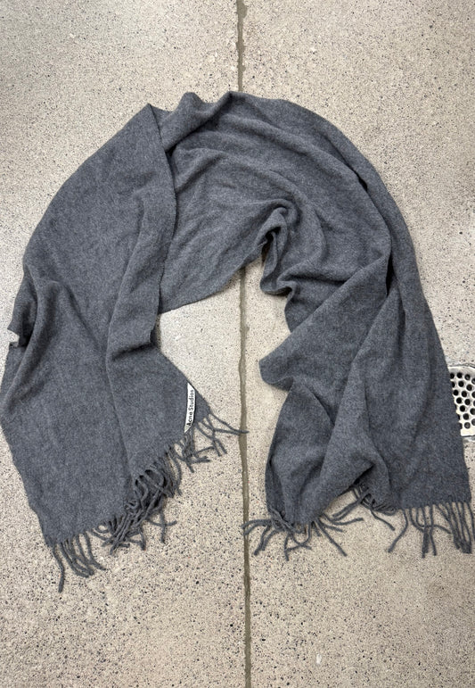 Acne Studios Cashmere Grey Fringe Scarf