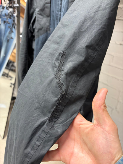 SS2006 Rick Owens ‘Tungsten’ Hybrid Leather/Cotton Black Cafe Racer Jacket