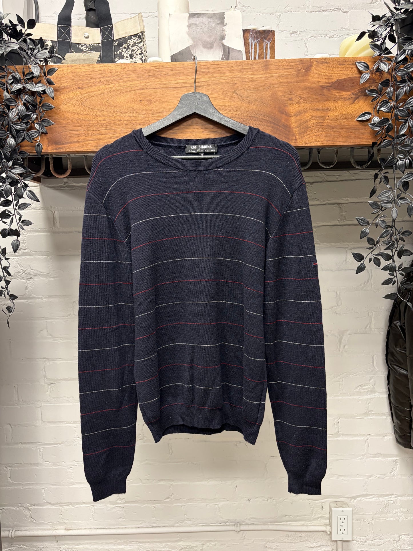 AW2001 Raf Simons ‘Riot Riot Riot’ Merino Wool Striped Knit Sweater