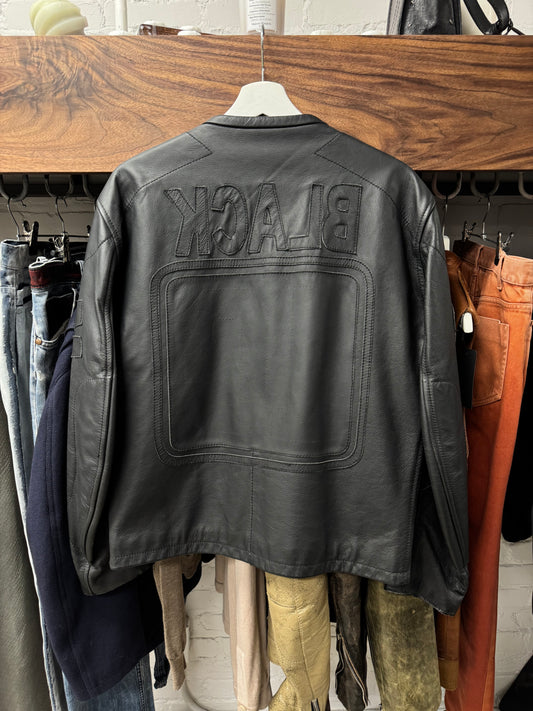 SS2002 Maison Margiela ‘Cafe Racer’ Black Deconstructed Leather Jacket