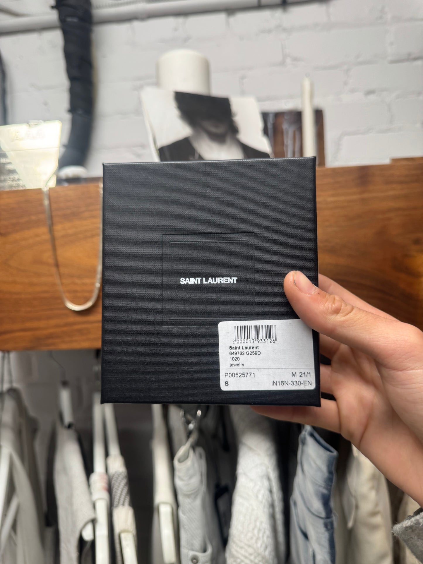 Saint Laurent Stacked Leather/Charm Bracelet