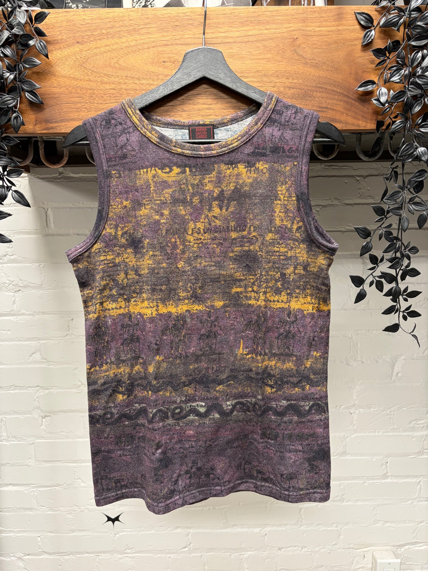 Vintage Jean Paul Gaultier ‘Spanish Mixed Art’ Purple/Yellow Sleeveless Tank Top