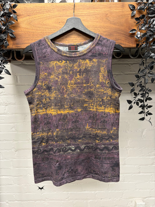 Vintage Jean Paul Gaultier ‘Spanish Mixed Art’ Purple/Yellow Sleeveless Tank Top