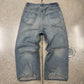 2023 Balenciaga ‘Drawstring’ Light Wash Blue Wide Leg Denim