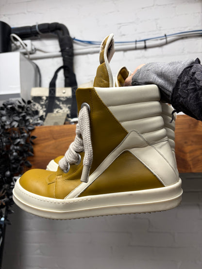 Rick Owens ‘Sulphate’ Geobasket Jumbo Lace Leather High Top Sneakers