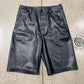 Rick Owens DRKSHDW Faux Leather Black Wide Leg Shorts