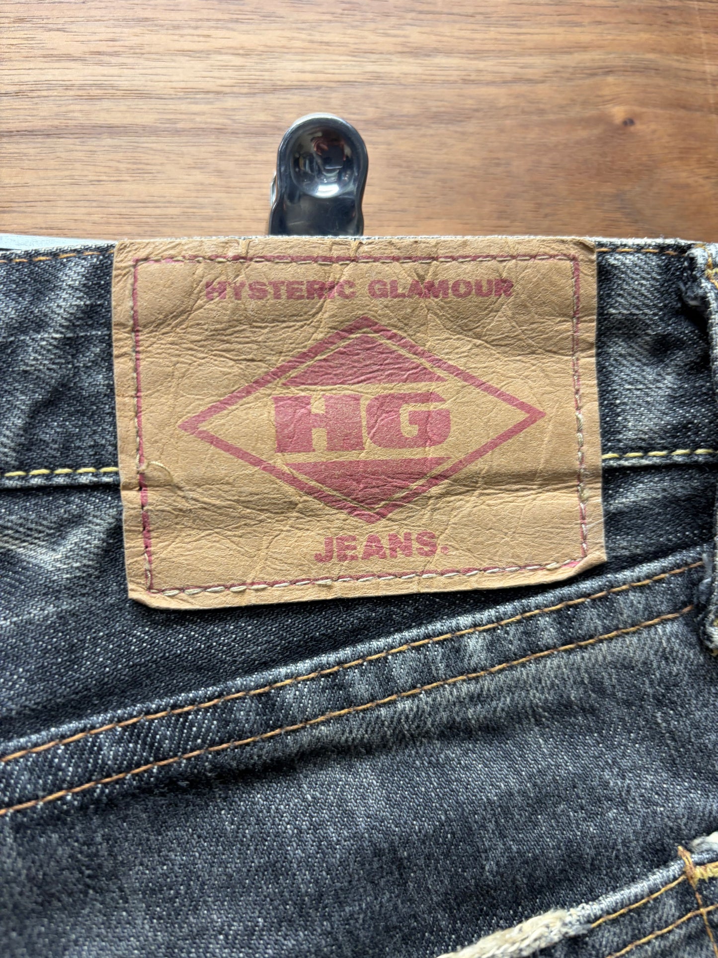 Hysteric Glamour Stud Pocket ‘Washed Grey’ Skinny Jeans