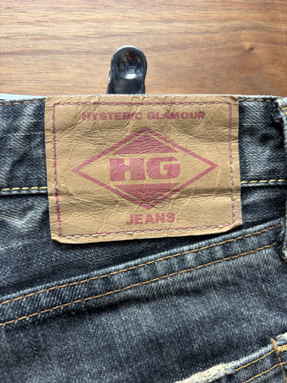 Hysteric Glamour Stud Pocket ‘Washed Grey’ Skinny Jeans