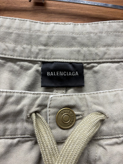 2024 Balenciaga Tan ‘Carpenter’ Double Knee Drawstring Wide Leg Denim