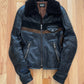 2000’s Dolce & Gabbana Shearling Lined ‘Brown Suede Detailed’ Collared Leather Moto Jacket