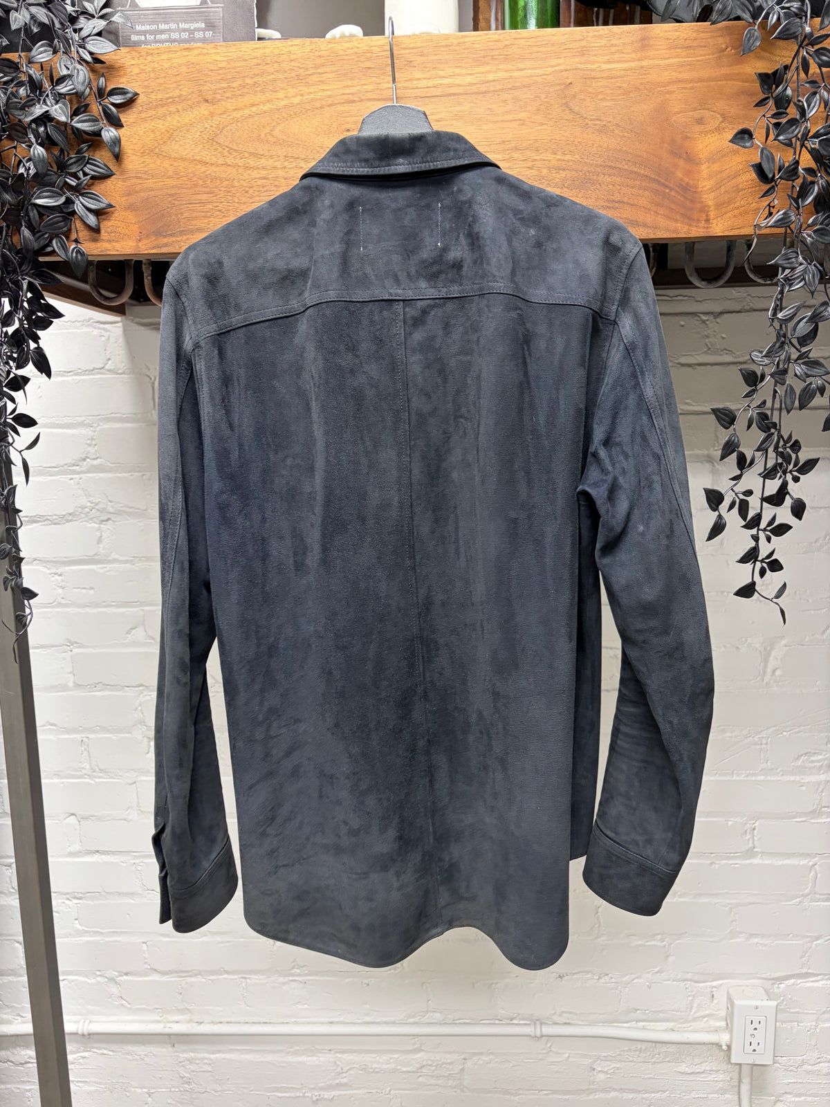 AW2015 Our Legacy ‘Marine Suede’ Faded Black Zip-Up Work Jacket