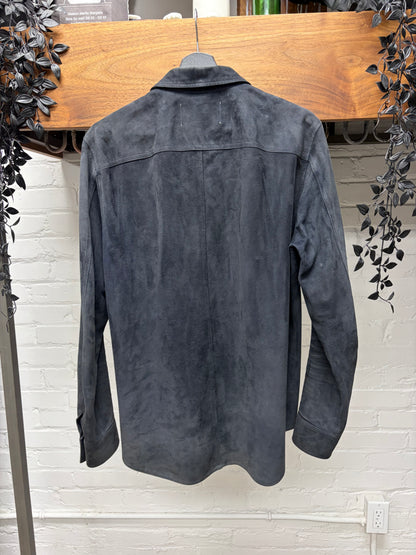 AW2015 Our Legacy ‘Marine Suede’ Faded Black Zip-Up Work Jacket