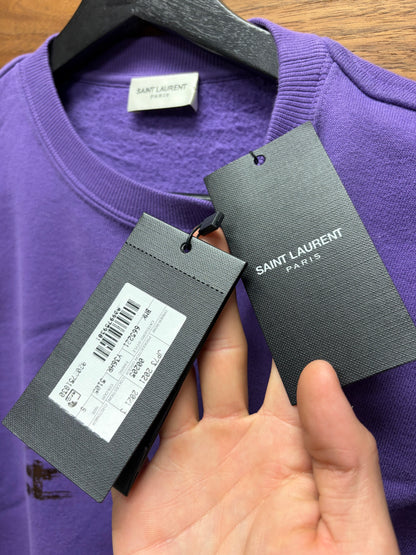 Saint Laurent ‘1985 Pekin Beijing’ Gold Foil Logo Purple Sweatshirt