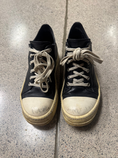 Rick Owens Lambskin Leather ‘Ramones’ Low Top Sneakers