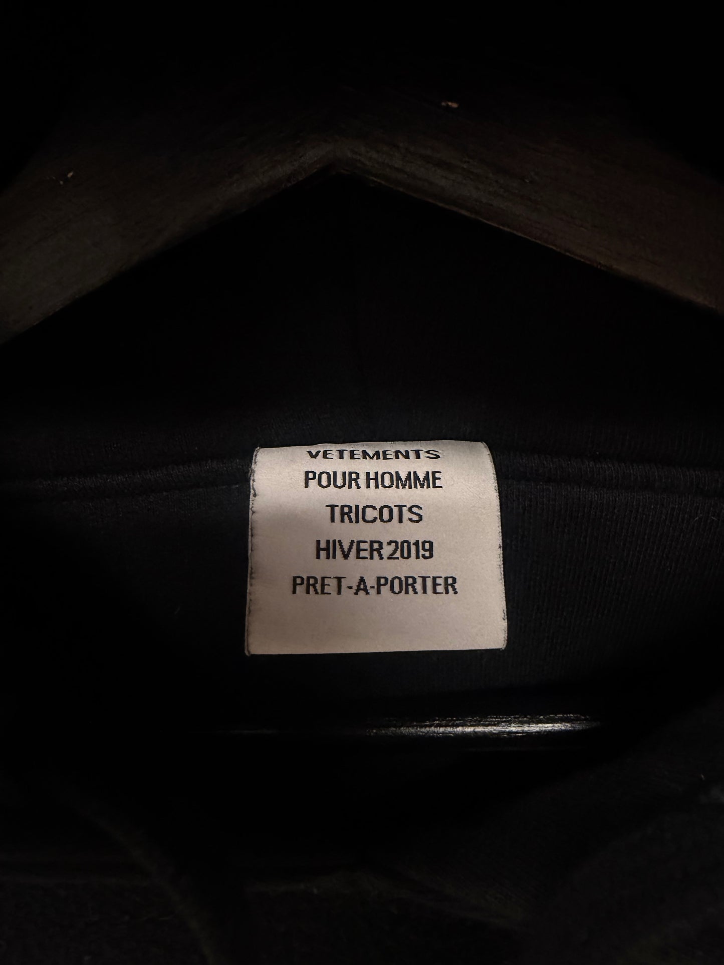 AW2019 Vetements ‘Fuck’ Inside Out Heavy Cotton Black Pullover Hoodie