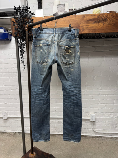 2000s Dolce & Gabbana Heavily Distressed Dirt Wash Denim