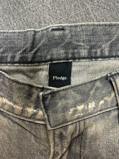 Pledge Distressed Repair Black Slim/Skinny Jeans