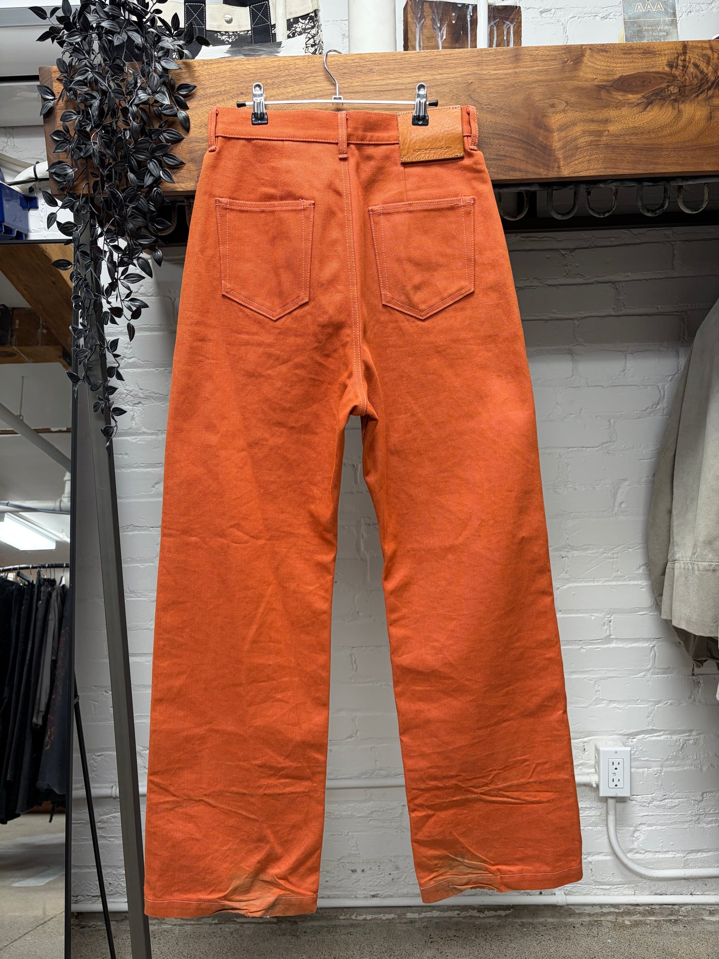Rick Owens 16oz Japanese Denim ‘Geth’ Wide Leg Orange Jeans