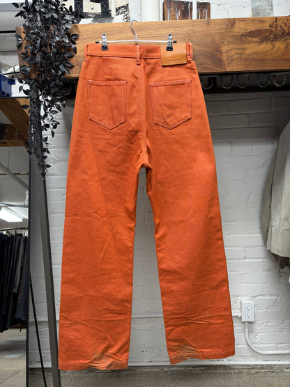 Rick Owens 16oz Japanese Denim ‘Geth’ Wide Leg Orange Jeans