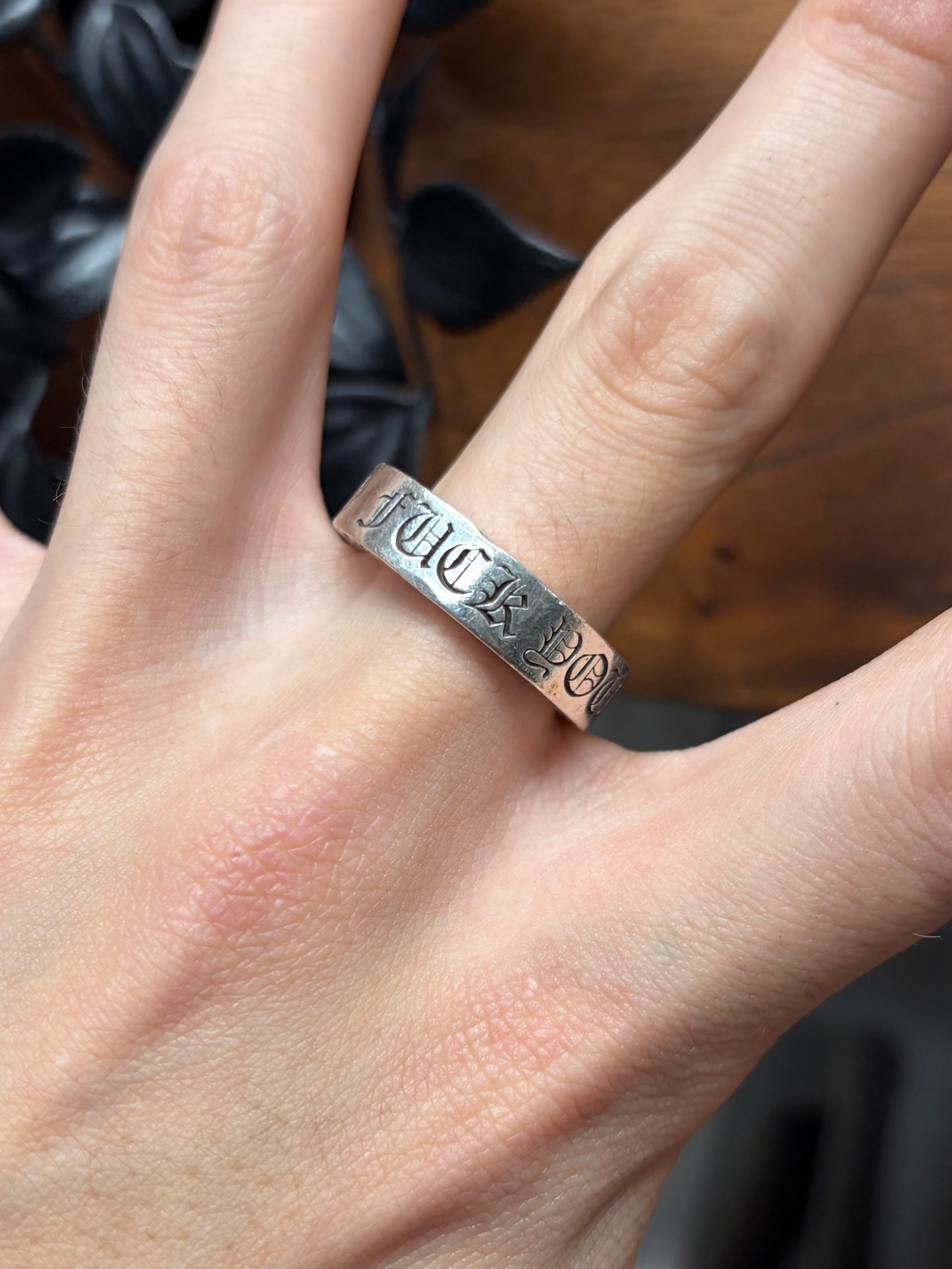 Chrome Hearts ‘Fuck You’ 925 Silver ‘Spacer Ring’