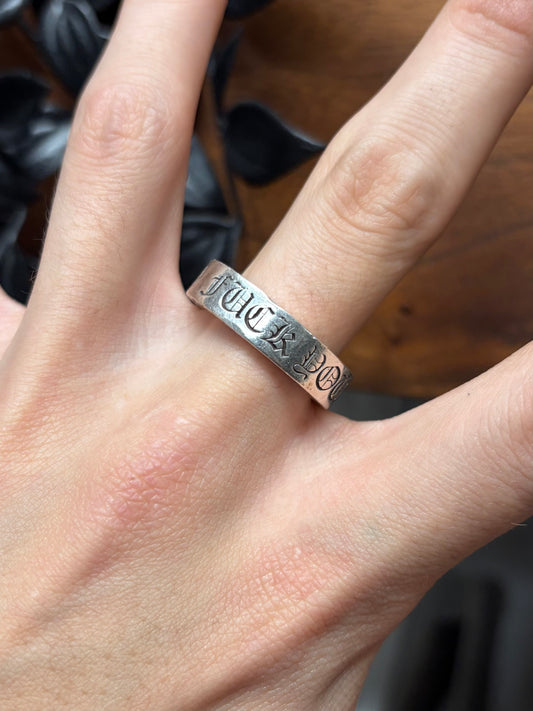Chrome Hearts ‘Fuck You’ 925 Silver ‘Spacer Ring’