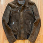 2000s Dolce & Gabbana Mainline Lambskin Leather Brown Suede Jacket.