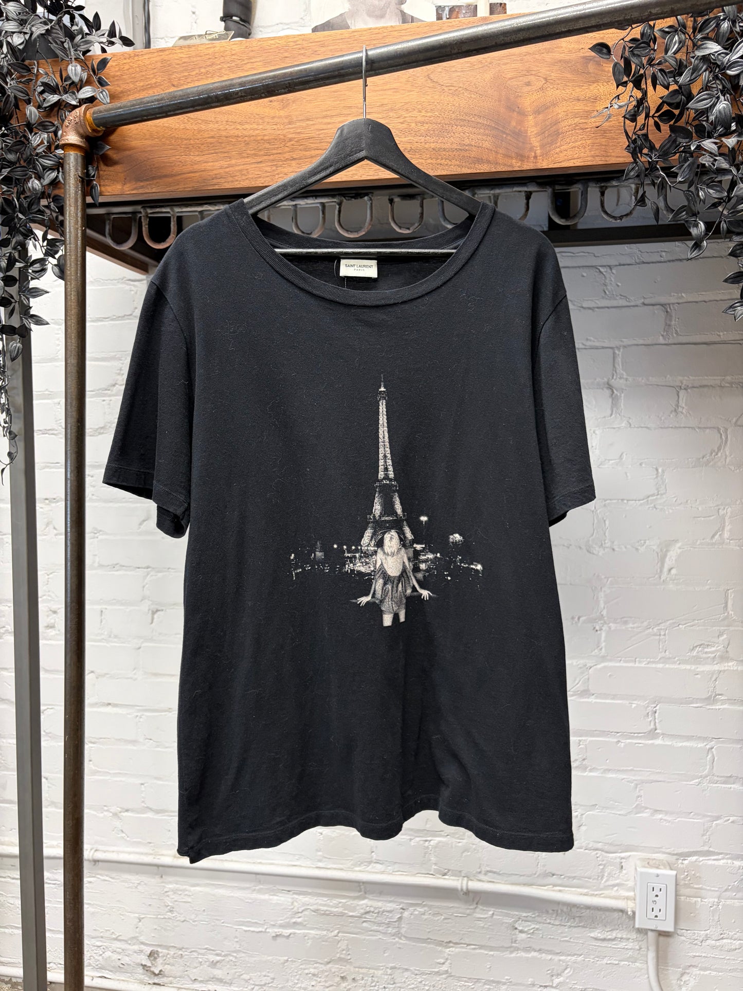 SS2018 Saint Laurent ‘Eiffel Tower’ Black Graphic T-Shirt