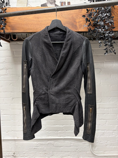 Early 2000s Rick Owens O&M Era Leather Sleeve Hook Closure Top