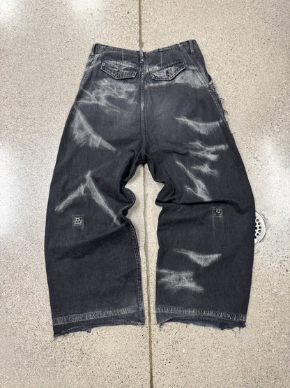 AW2019 Julius 10oz Bleach Distressed Wide Leg Denim