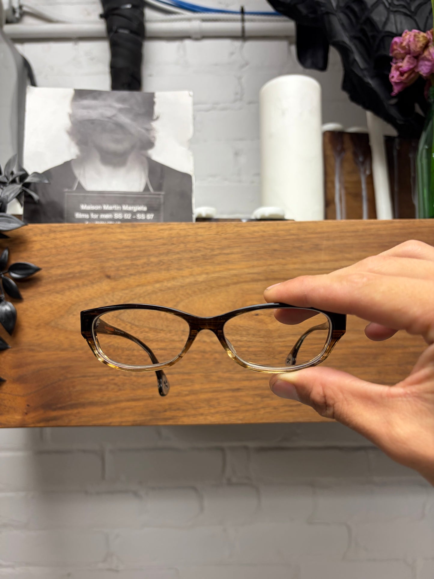 Chrome Hearts ‘Humunda’ Brown Tortoiseshell/ .925 Silver ‘Fleur de Lis’ Rounded Cat Eye Glasses
