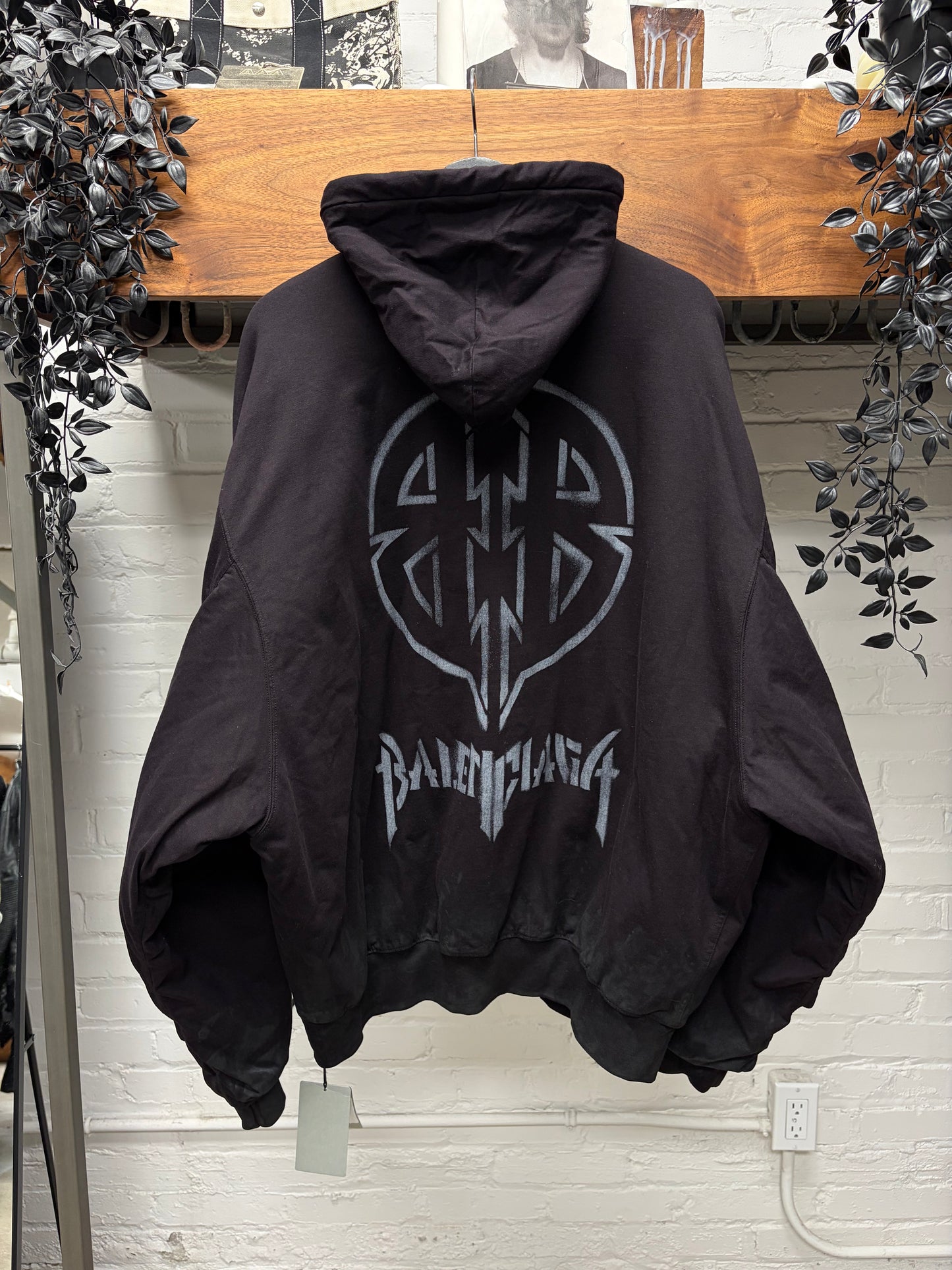 SS2025 Balenciaga ‘Airbrush Metal Logo’ MA-1 Sweatshirt Cotton Bomber Jacket