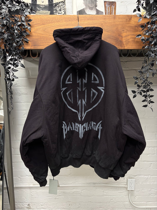 SS2025 Balenciaga ‘Airbrush Metal Logo’ MA-1 Sweatshirt Cotton Bomber Jacket